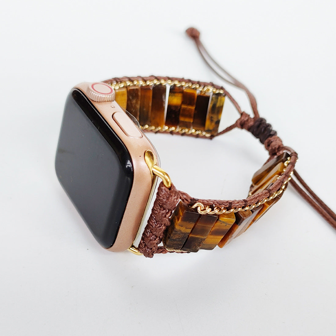 Tiger Eye Beaded Apple Watch Band