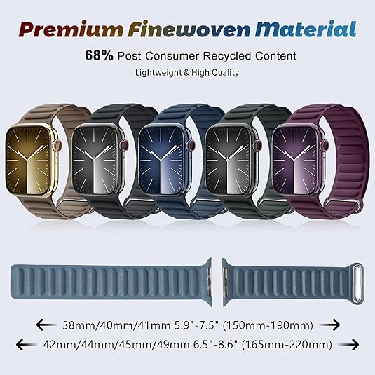 Magnetic Nylon Band for Apple Watch 38–49mm – Unisex