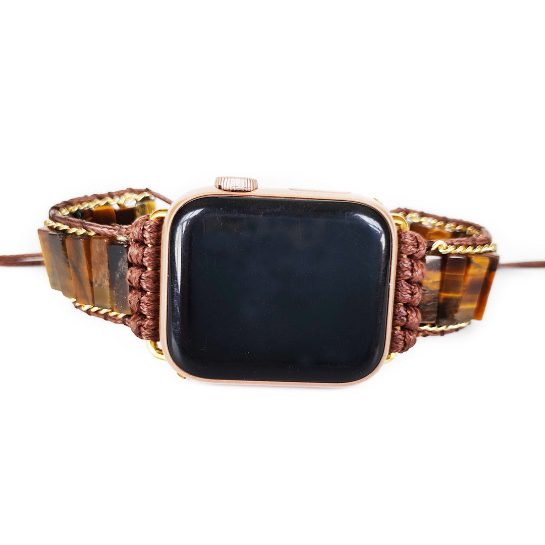 Tiger Eye Beaded Apple Watch Band