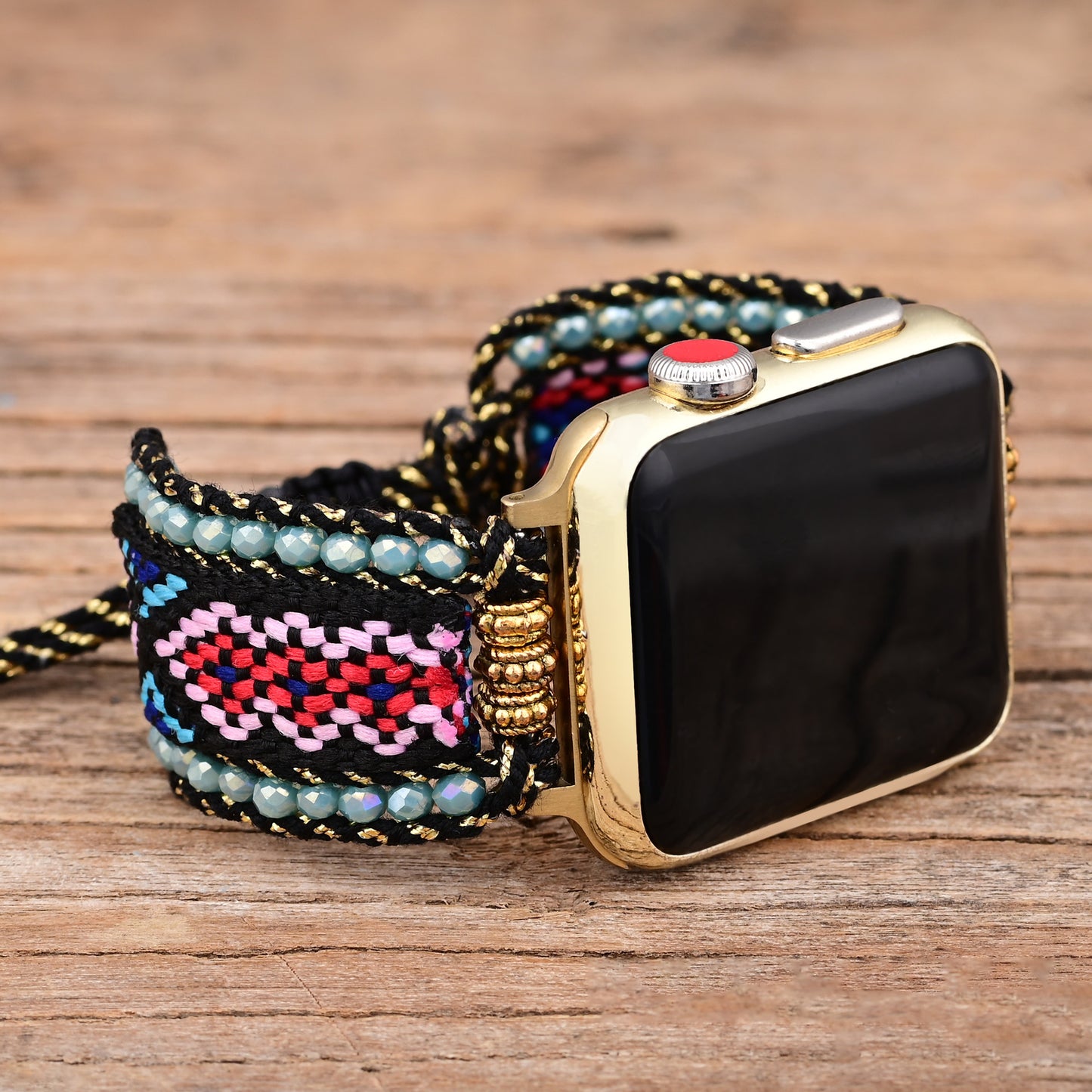 Boho Aquamarine Braided Apple Watch Band