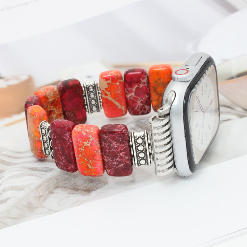 Floral Beaded Stretch Apple Watch Band