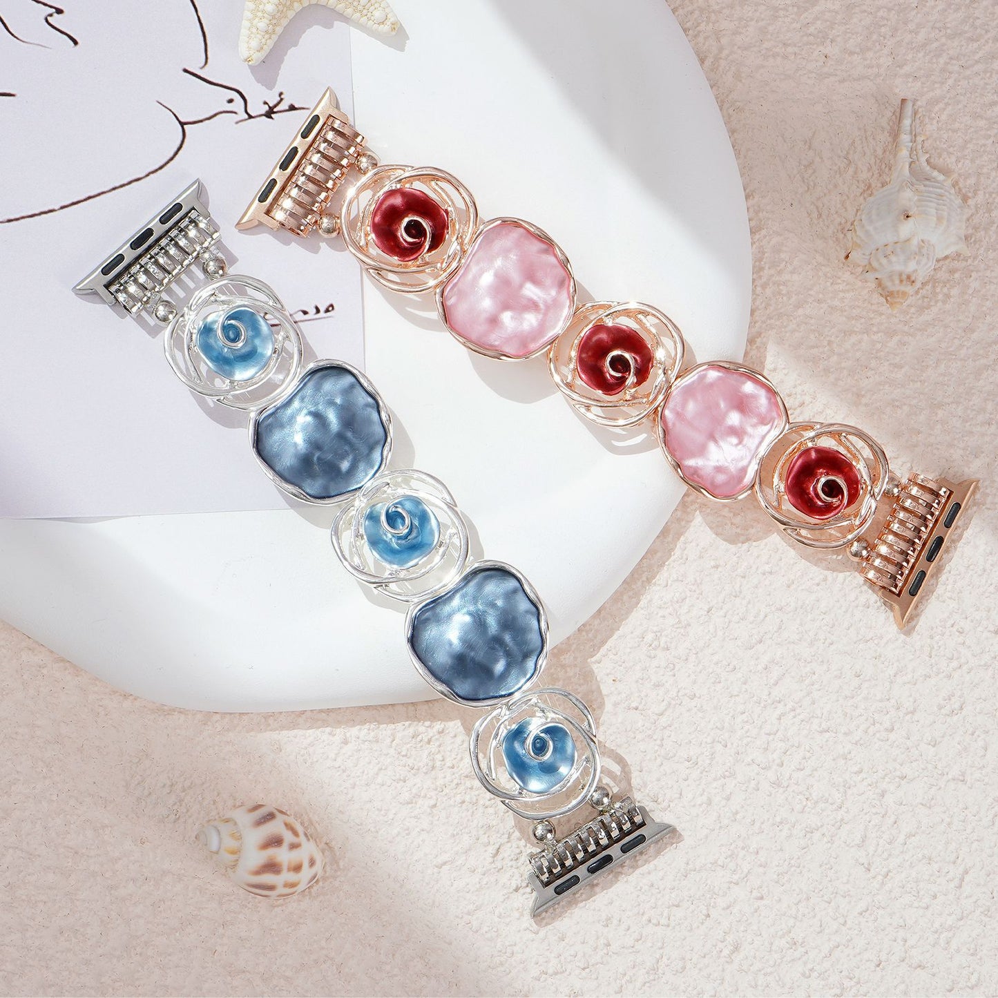 Rose Beaded Stretch Apple Watch Band