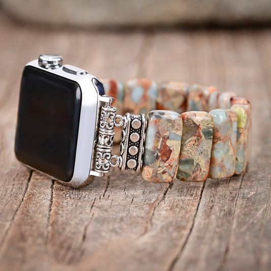 Earth Tibetan Jasper Stretch Apple Watch Strap