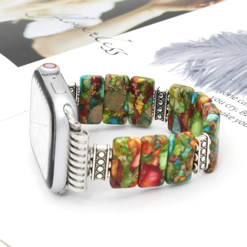 Floral Beaded Stretch Apple Watch Band