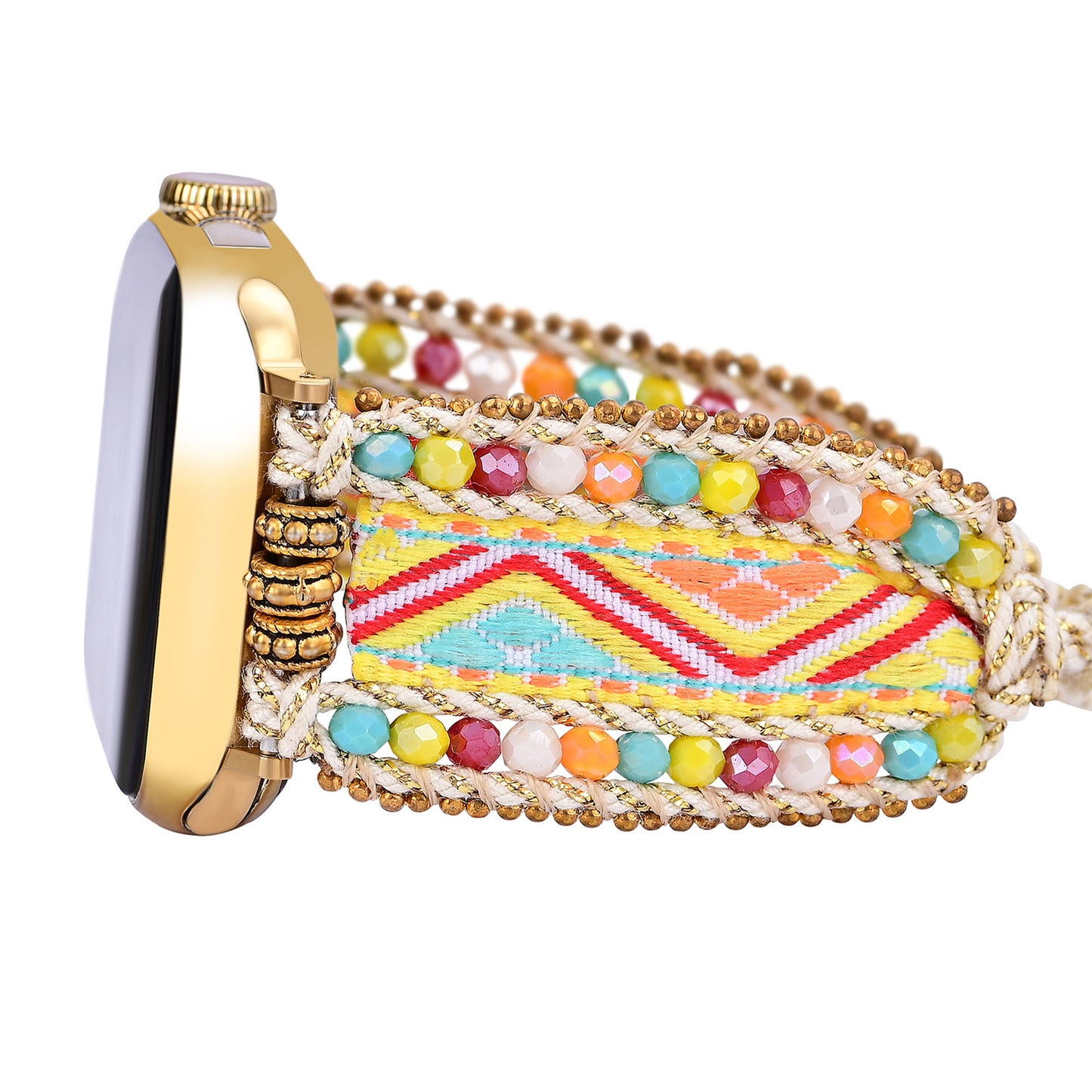 Golden Crystal Beaded Apple Watch Band
