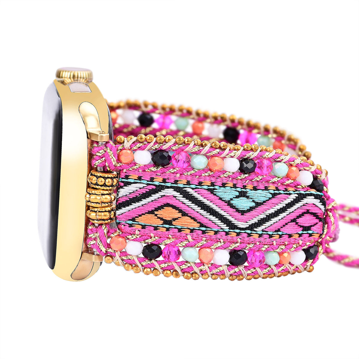 Ethnic Rose Woven Apple Watch Strap