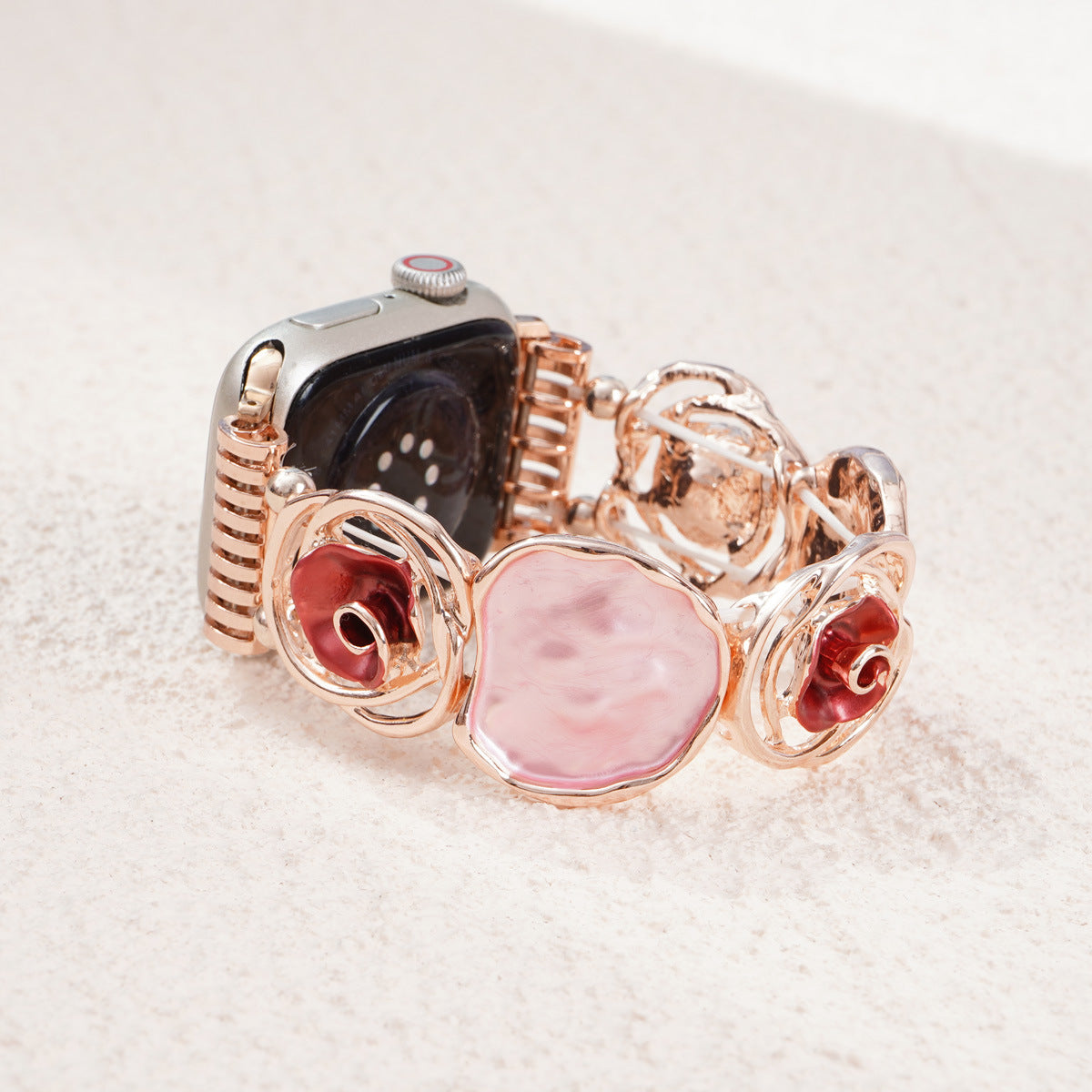 Rose Beaded Stretch Apple Watch Band