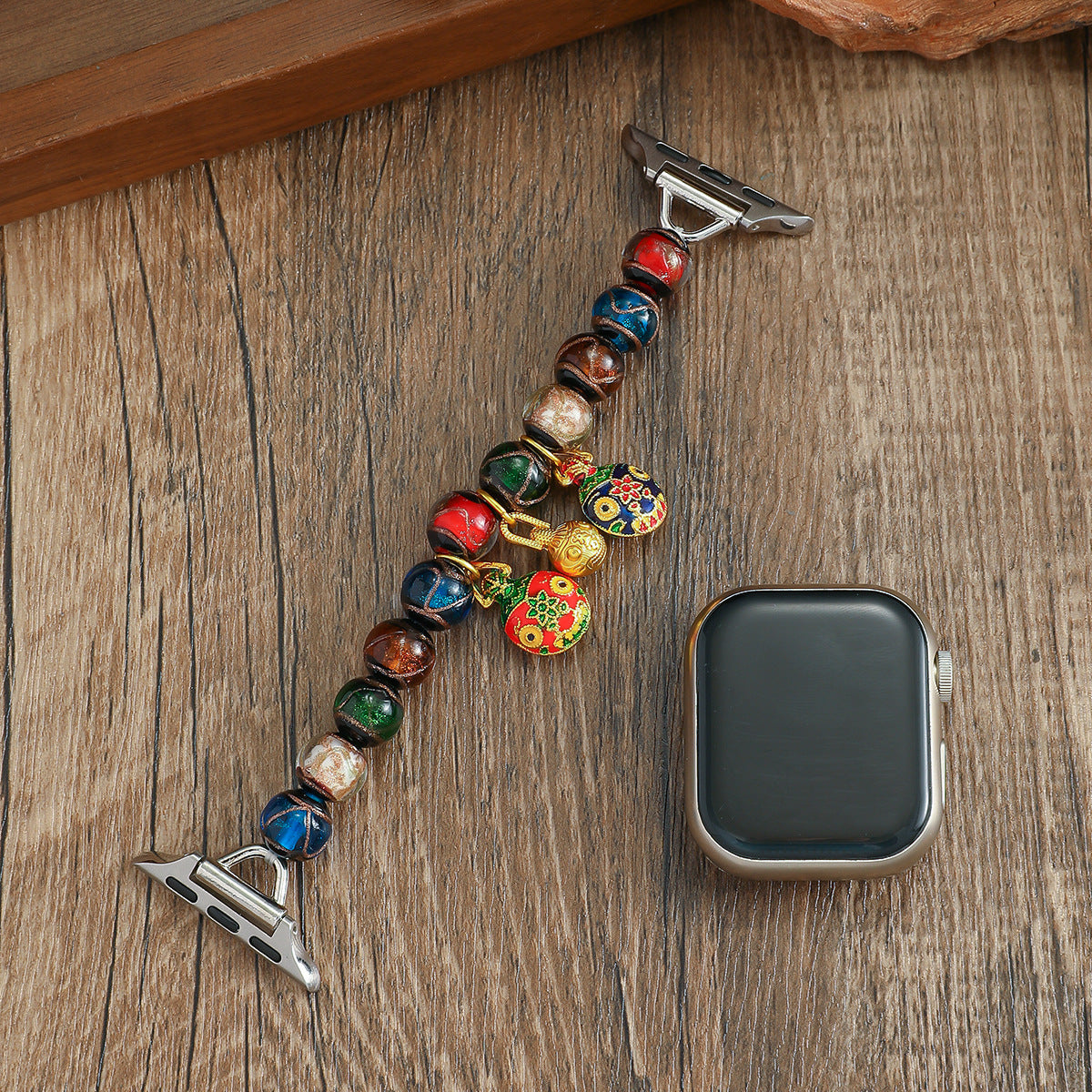 Glazed Beaded Charm Apple Watch Band