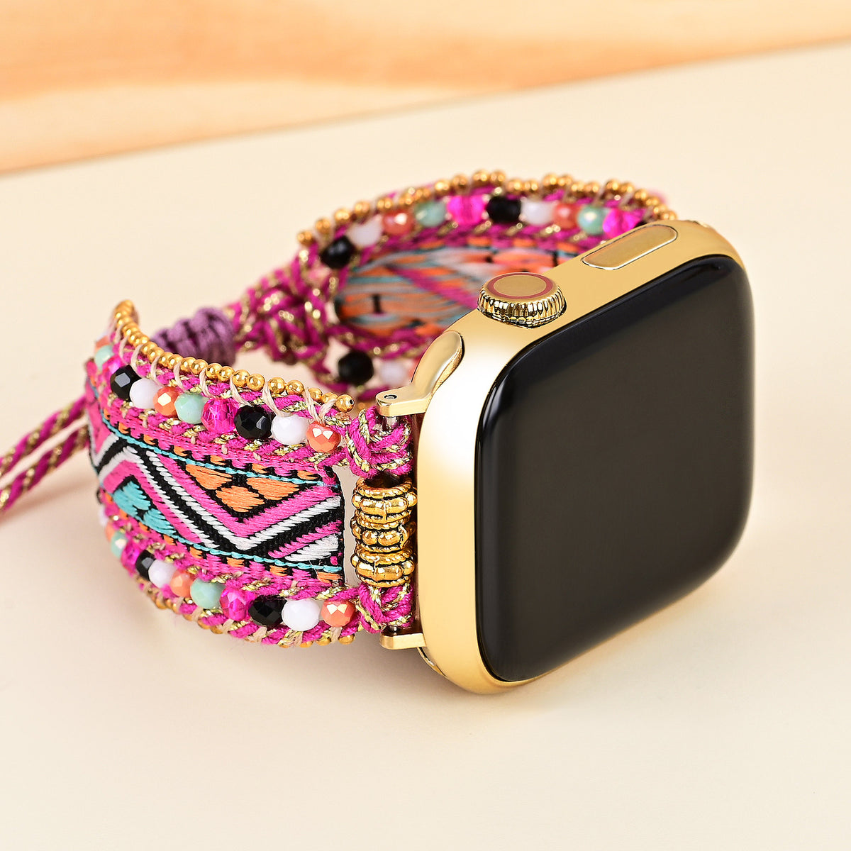 Ethnic Rose Woven Apple Watch Strap