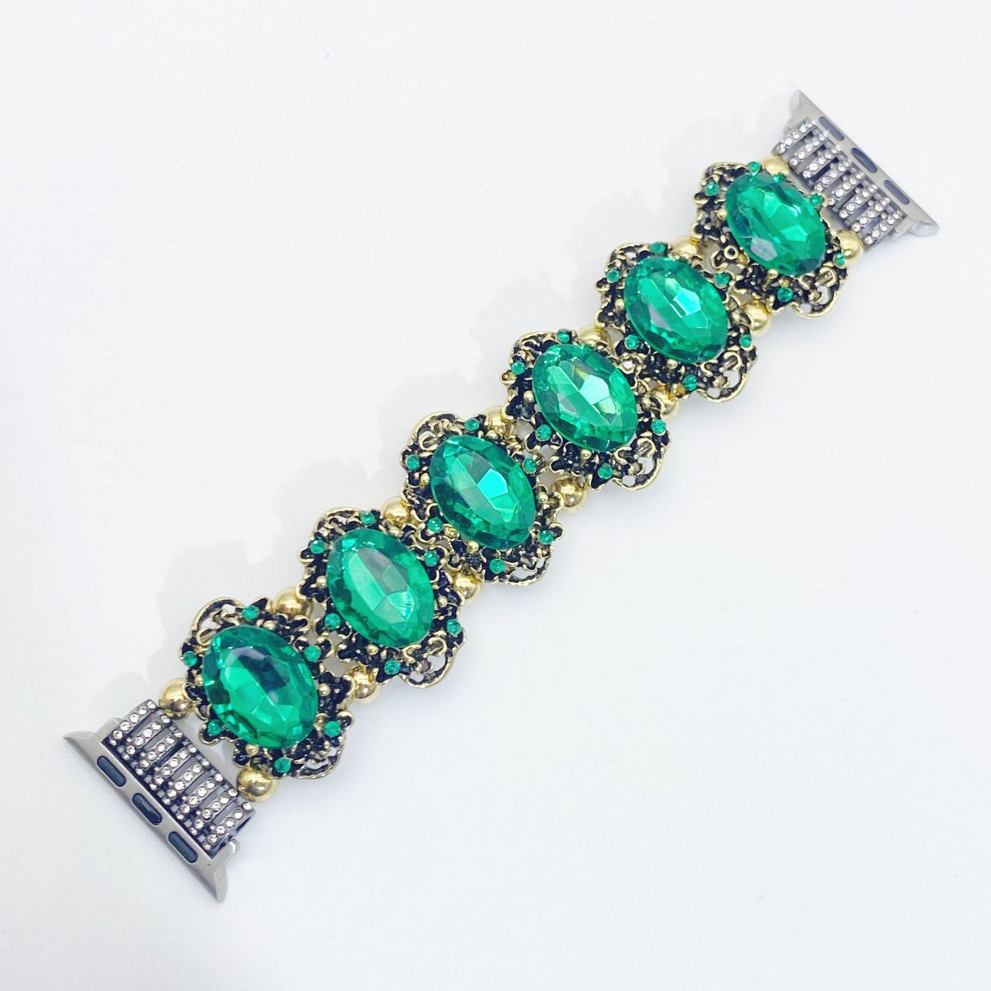 Vintage Emerald Rhinestone Apple Watch Band