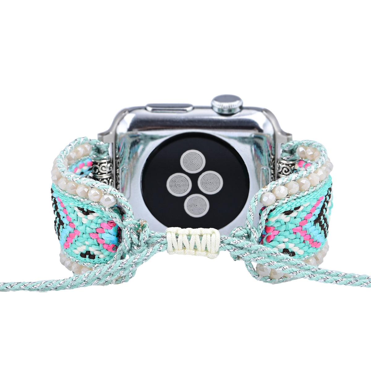 Mint Crystal Woven Apple Watch Strap