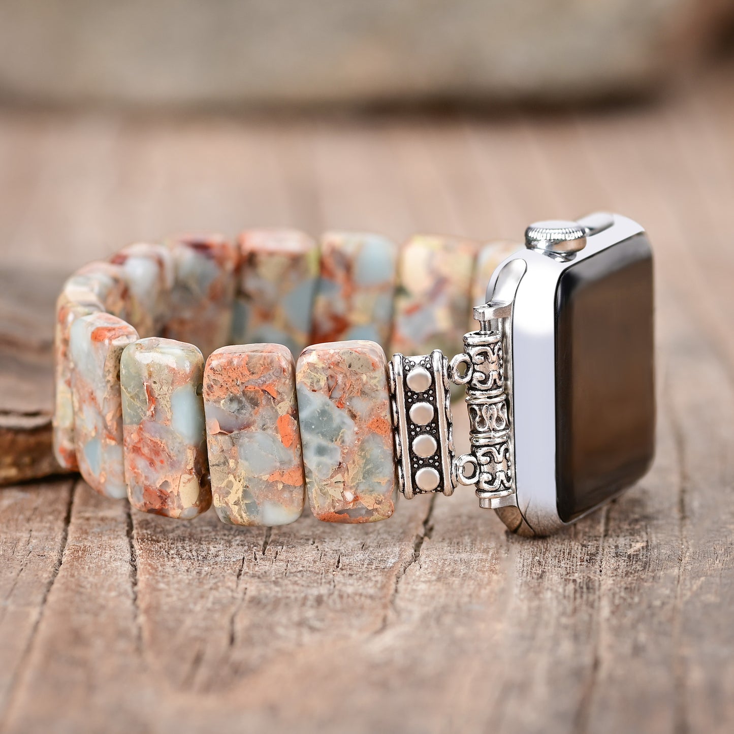 Earth Tibetan Jasper Stretch Apple Watch Strap