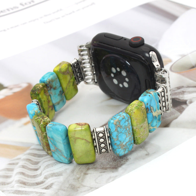 Floral Beaded Stretch Apple Watch Band