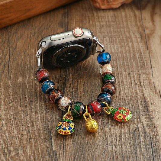 Glazed Beaded Charm Apple Watch Band