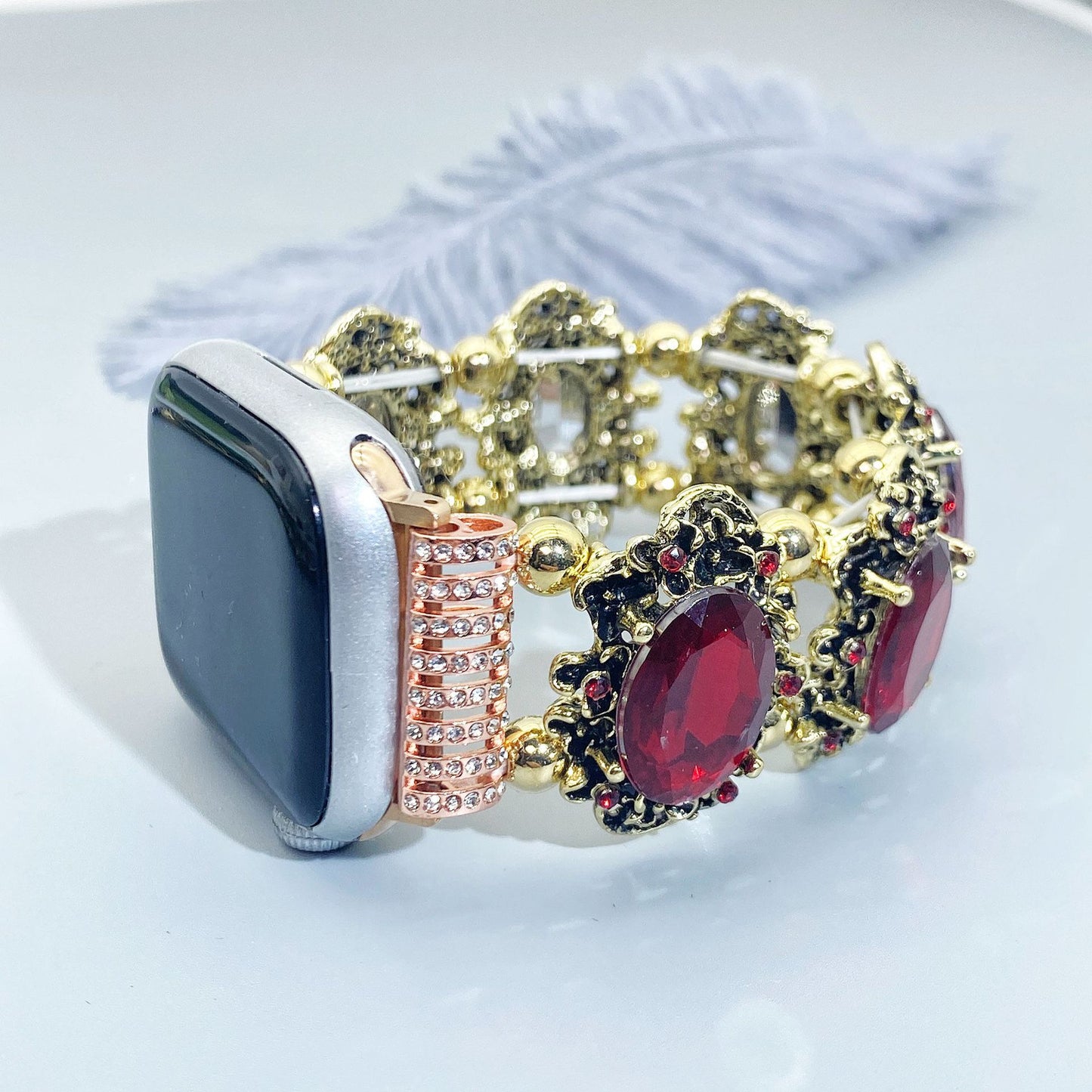 Vintage Emerald Rhinestone Apple Watch Band