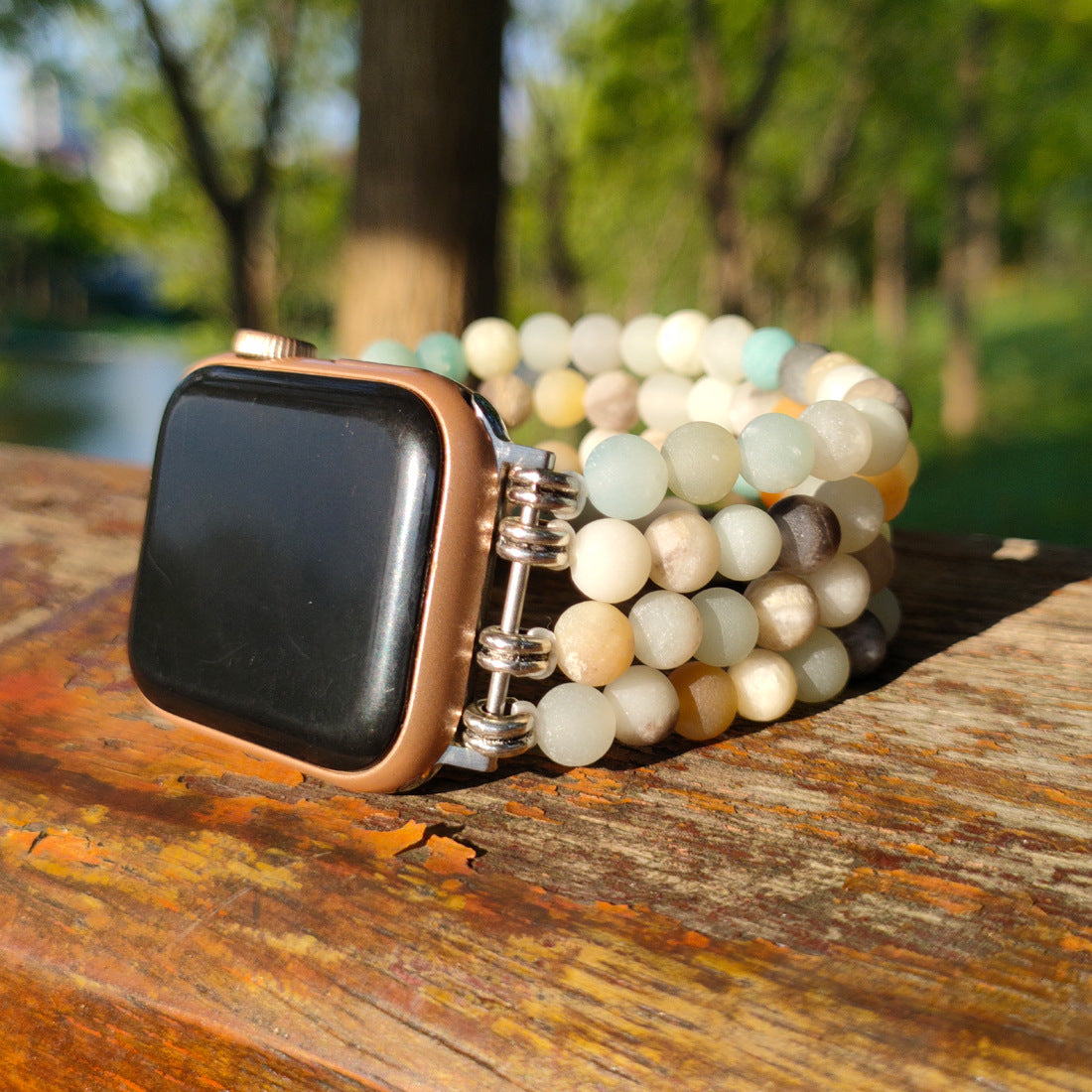 Amazonite Jasper Stretch Apple Watch Band