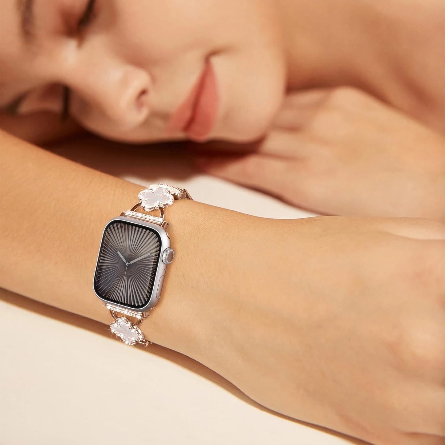 Slim Stainless Steel Mesh Band for Apple Watch – Magnetic with Charms