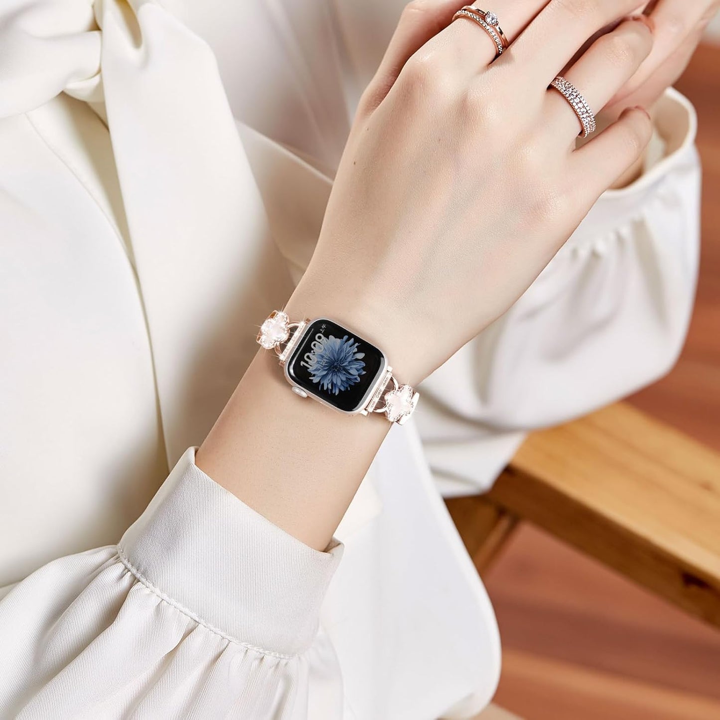 Slim Stainless Steel Mesh Band for Apple Watch – Magnetic with Charms