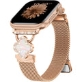 Slim Stainless Steel Mesh Band for Apple Watch – Magnetic with Charms