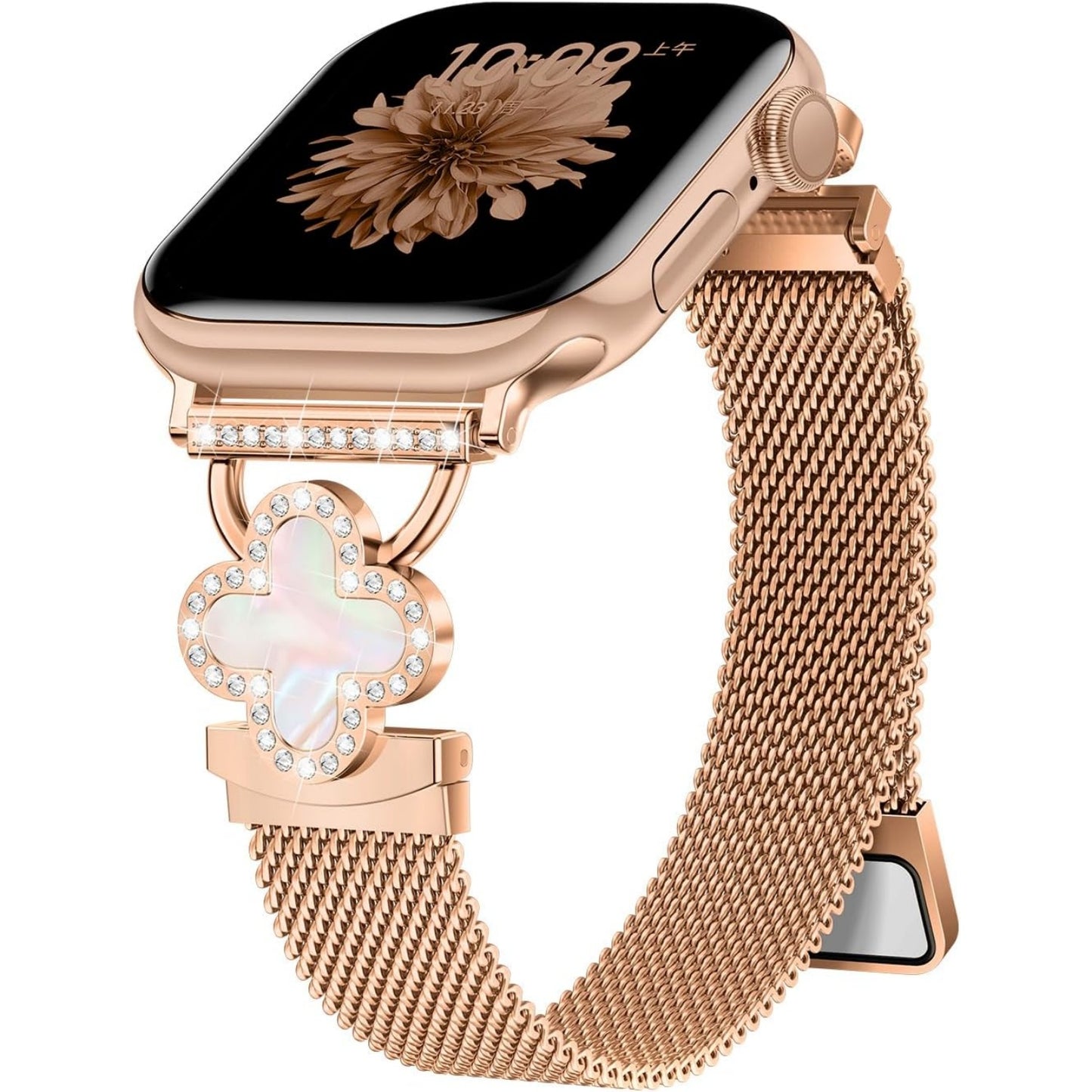Slim Stainless Steel Mesh Band for Apple Watch – Magnetic with Charms