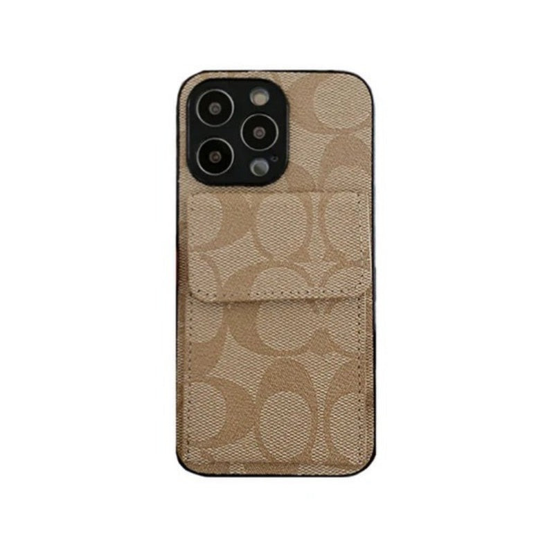 iPhone Case With Wallet Dark Brown