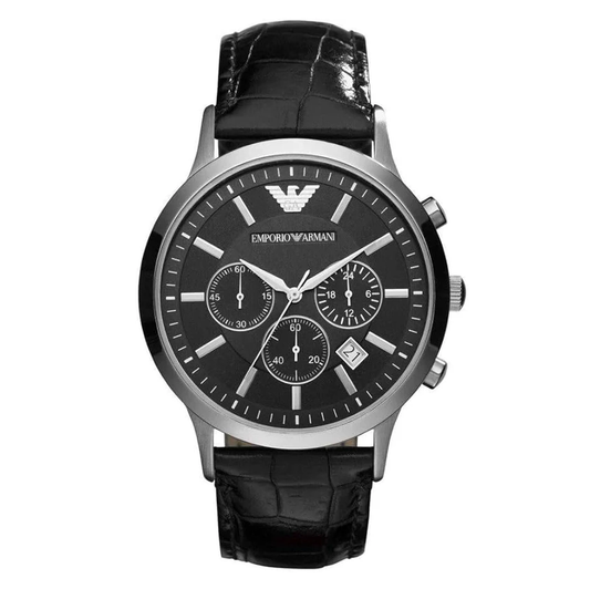 Emporio Armani Men's Renato Chronograph Watch Black
