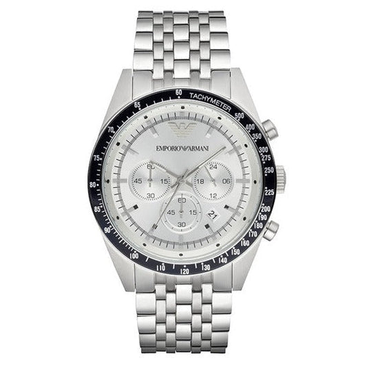 Emporio Armani Men's Tazio Chronograph Watch Silver
