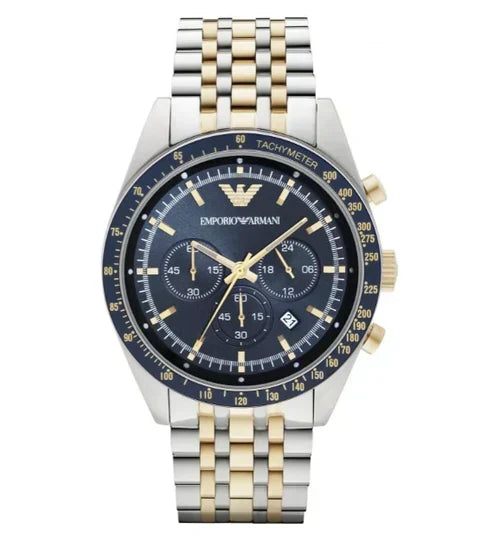 Emporio Armani Men's Tazio Chronograph Watch Two Tone