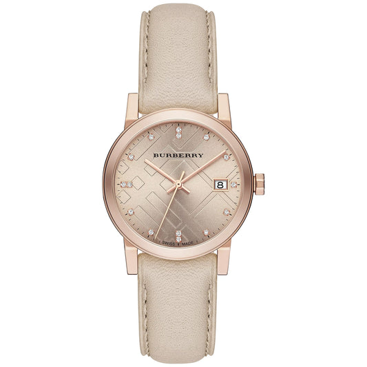 Burberry The City Diamond Ladies 34mm Rose Gold Watch