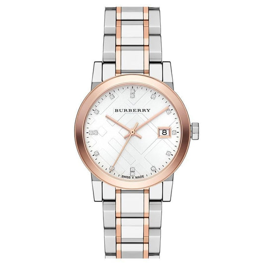 Burberry Ladies Diamonds Two-Tone 34mm Watch