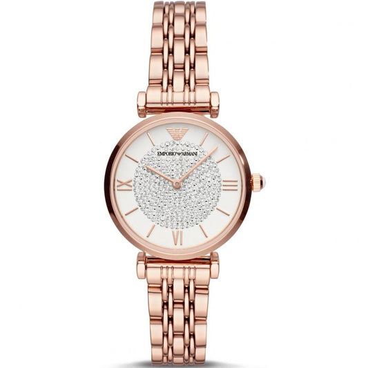 Emporio Armani Ladies Rose Gold Glitz Watch