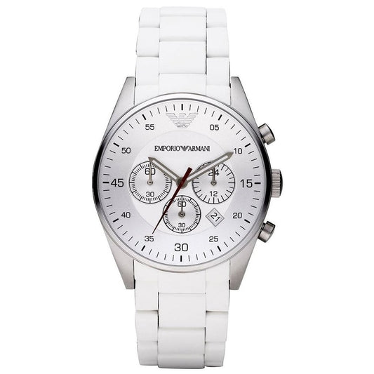 Emporio Armani Men's Chronograph Tazio White Watch