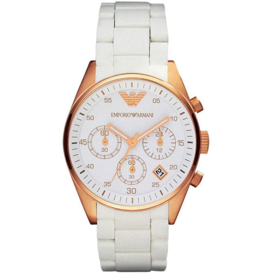 Emporio Armani Ladies Rose Gold Chronograph Watch